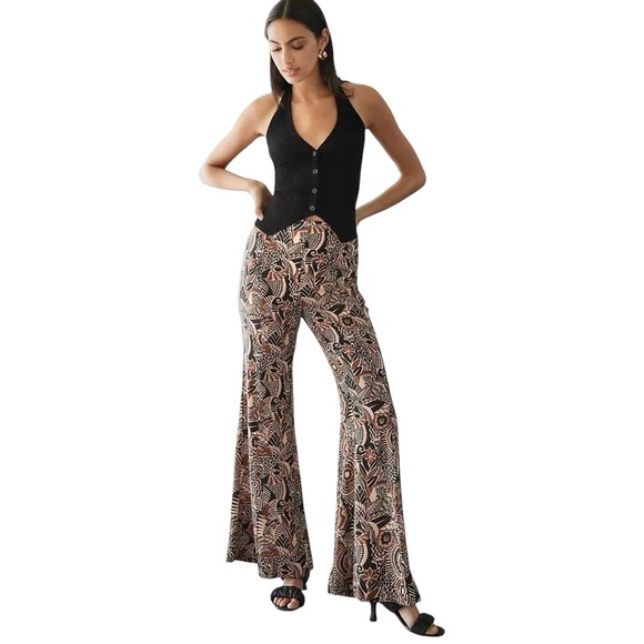 Anthropologie Drapey Flare Pants - Picture 3 of 10